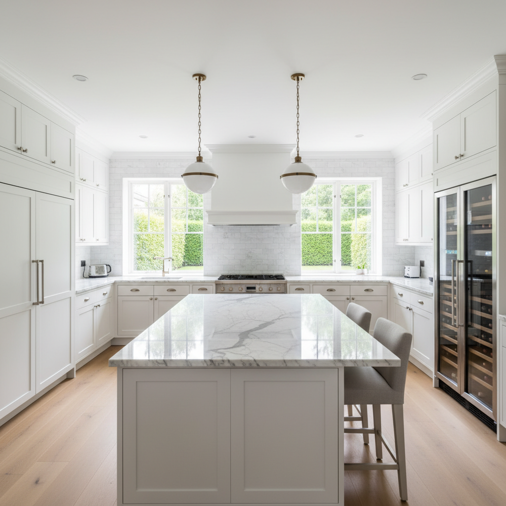 Luxury kitchen with premium built-in GE appliances